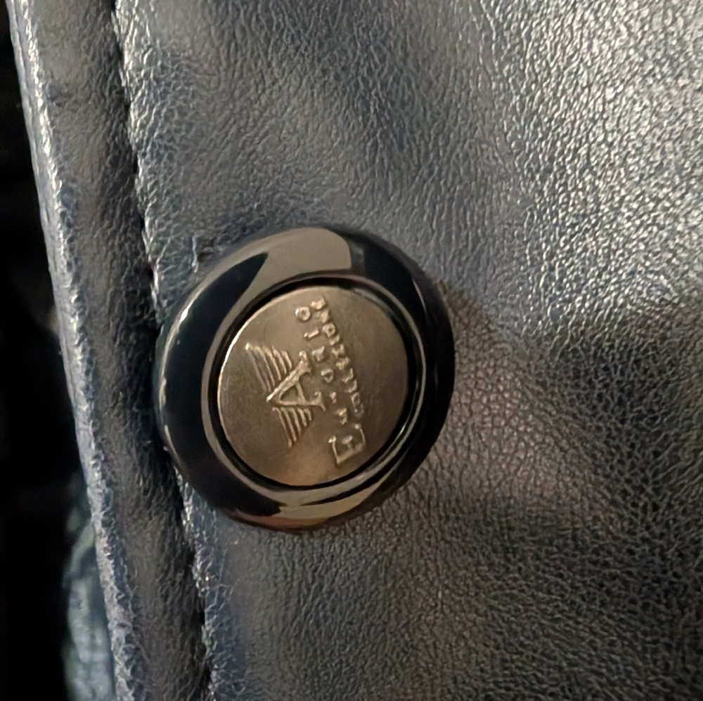 Faux Leather navy blue Jacket - Picture 8 of 9